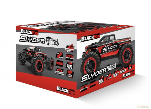 BLACKZON - Slyder MT 1/16 4WD Electric Monster Truck - Red (540098)