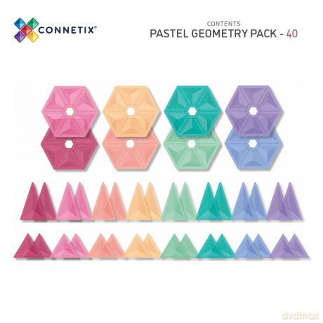 Connetix - Pastel Geometry Pack - 40 Pieces (CT-P-00040-GE)