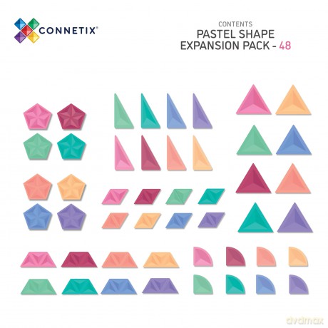 Connetix - Pastel Shape Expansion Pack 48 Pieces (CT-P-00048-SE)