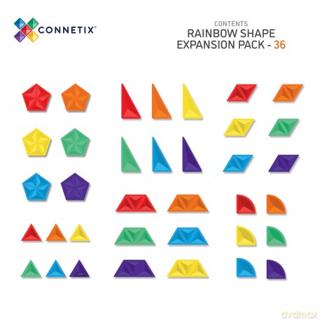 Connetix - Rainbow Shape Expansion Pack 36 Pieces (CT-R-00036-SE)