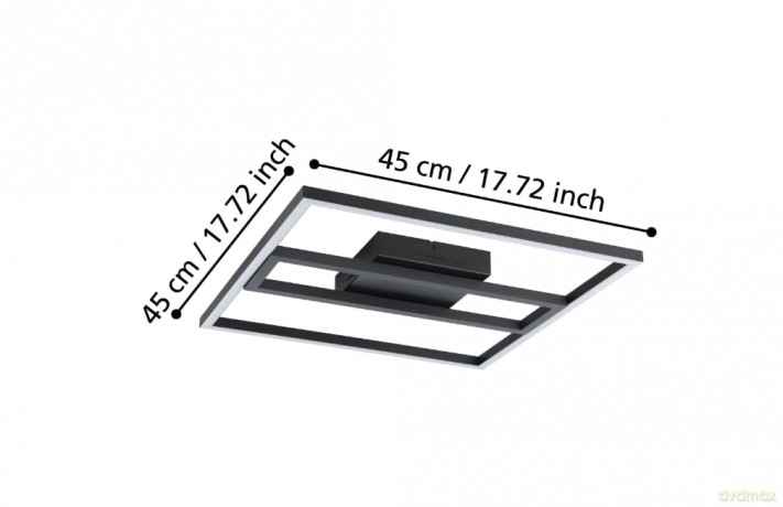 EGLO - Calagrano-Z ceiling lamp black 45x45 - RGB + TW - Zigbee, Bluetooth