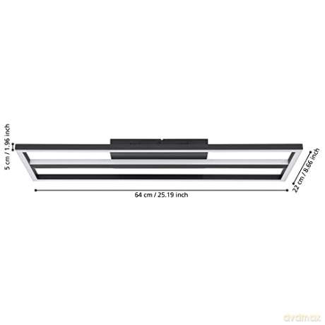 EGLO - Calagrano-Z ceiling lamp black L64 - RGB + TW - Zigbee, Bluetooth