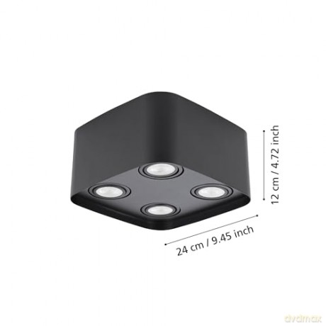 EGLO - Caminales-Z ceiling lamp black 24x24 - RGB + TW - Zigbee, Bluetooth