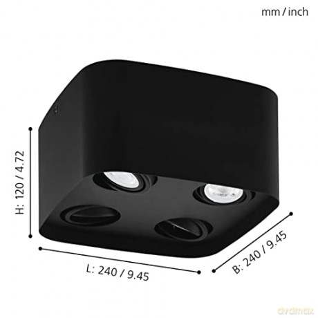 EGLO - Caminales-Z ceiling lamp black 24x24 - RGB + TW - Zigbee, Bluetooth