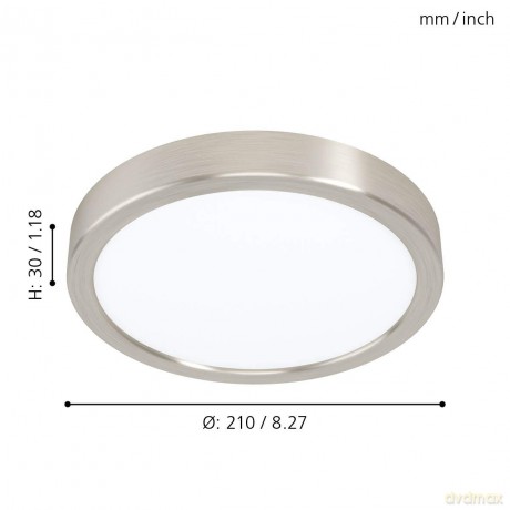 EGLO - FUEVA 5 CEILING - 210 17W 2000LM - brushed steel