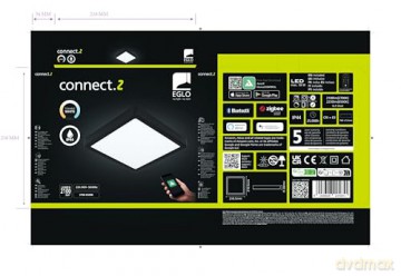 EGLO - Fueva-Z ceiling lamp black 21x21 - TW - Zigbee, Bluetooth