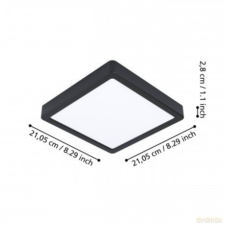 EGLO - Fueva-Z ceiling lamp black 21x21 - TW - Zigbee, Bluetooth