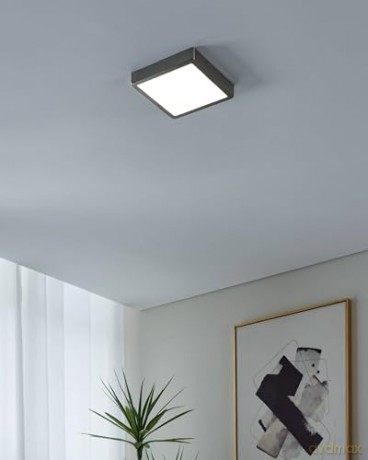 EGLO - Fueva-Z ceiling lamp brushed steel 21x21 - TW - Zigbee, Bluetooth