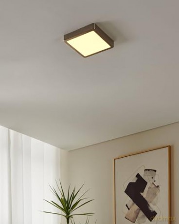 EGLO - Fueva-Z ceiling lamp brushed steel 21x21 - TW - Zigbee, Bluetooth