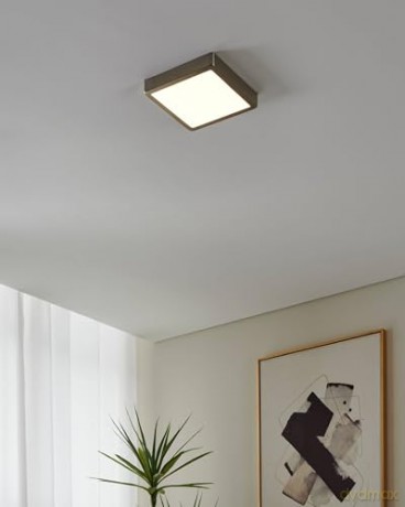 EGLO - Fueva-Z ceiling lamp brushed steel 21x21 - TW - Zigbee, Bluetooth