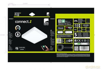 EGLO - Fueva-Z ceiling lamp white 21x21 - TW - Zigbee, Bluetooth