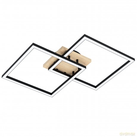 EGLO - Lomaltas-Z ceiling lamp black and oak 49.5x77 - TW - Zigbee, Bluetooth