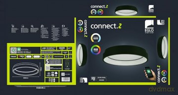 EGLO - Marghera-Z ceiling lamp black 60 - RGB + TW - Zigbee, Bluetooth