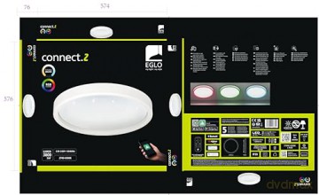 EGLO - Montemorelos-Z loft lamp white w/crystal effect 57 - RGB + TW - Zigbee, Bluetooth
