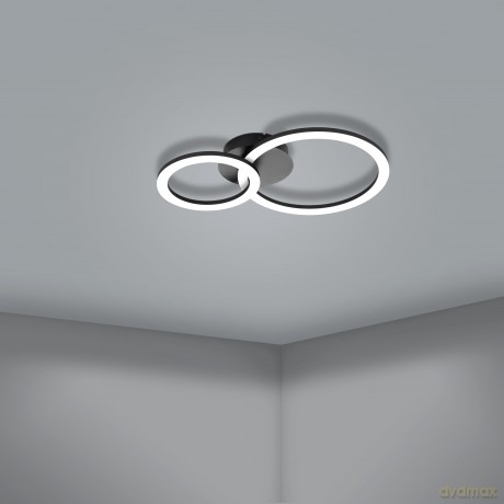 EGLO - Paranday-Z ceiling lamp w/circles black 44.5x30 - TW - Zigbee, Bluetooth