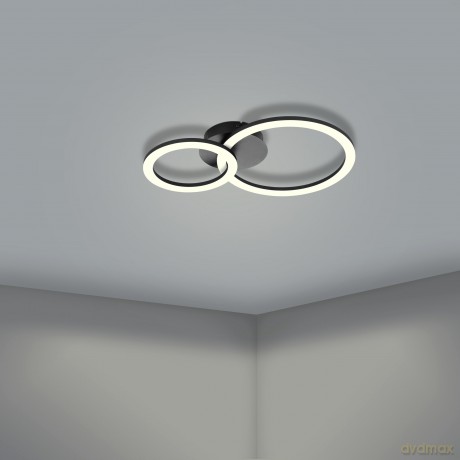 EGLO - Paranday-Z ceiling lamp w/circles black 44.5x30 - TW - Zigbee, Bluetooth