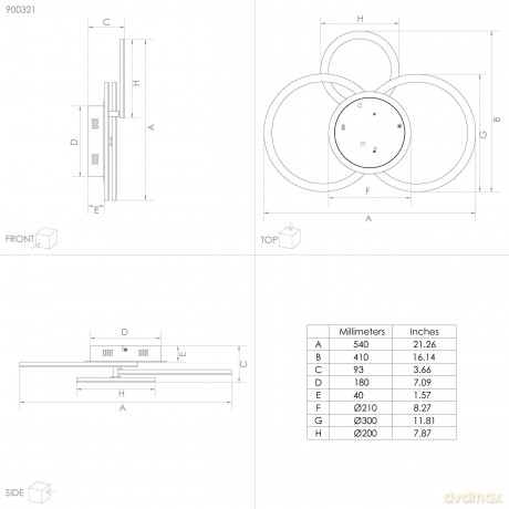 EGLO - Paranday-Z ceiling lamp w/circles black 54.5x44.5 - TW - Zigbee, Bluetooth