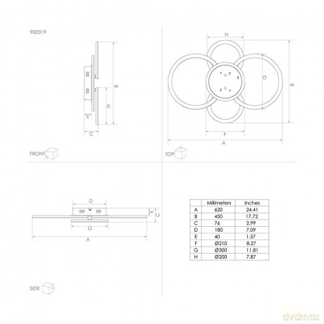 EGLO - Paranday-Z ceiling lamp w/circles black 61.5x45 - TW - Zigbee, Bluetooth