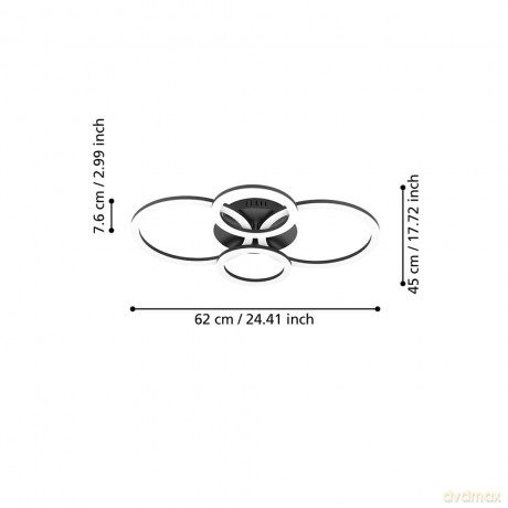 EGLO - Paranday-Z ceiling lamp w/circles black 61.5x45 - TW - Zigbee, Bluetooth