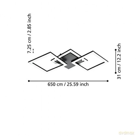 EGLO - Paranday-Z ceiling lamp w/squares black 65x31 - TW - Zigbee, Bluetooth