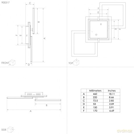 EGLO - Paranday-Z ceiling lamp w/squares black 65x31 - TW - Zigbee, Bluetooth