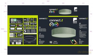 EGLO - Romao-Z loft lamp gray 57 - RGB + TW - Zigbee, Bluetooth