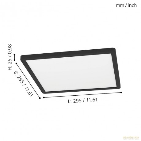 EGLO - Rovito-Z ceiling lamp black 29.5x29.5 - RGB + TW - Zigbee, Bluetooth
