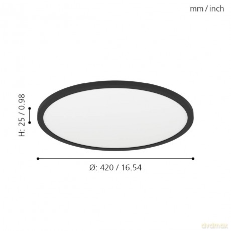 EGLO - Rovito-Z ceiling lamp black 42 - RGB + TW - Zigbee, Bluetooth