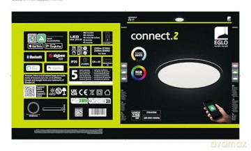 EGLO - Rovito-Z ceiling lamp black 42 - RGB + TW - Zigbee, Bluetooth
