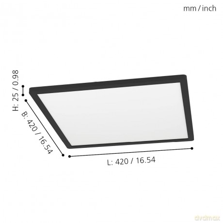 EGLO - Rovito-Z ceiling lamp black 42x42 - RGB + TW - Zigbee, Bluetooth