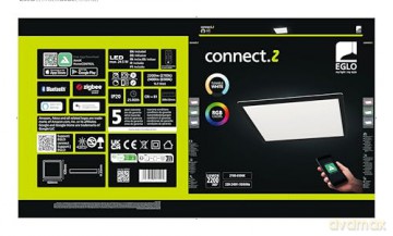 EGLO - Rovito-Z ceiling lamp black 42x42 - RGB + TW - Zigbee, Bluetooth