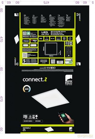 EGLO - Salobrena-Z panel white 45x45 - TW - Zigbee, Bluetooth