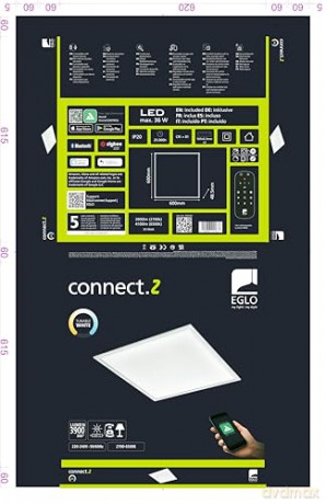 EGLO - Salobrena-Z panel white 59.5x59.5 - TW - Zigbee, Bluetooth