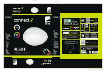 EGLO - Sileras-Z ceiling lamp white with crystal effect 43 - RGB + TW - Zigbee, Bluetooth