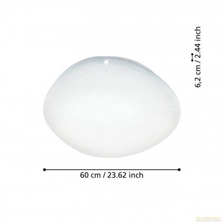 EGLO - Sileras-Z ceiling lamp white with crystal effect 60 - RGB + TW - Zigbee, Bluetooth