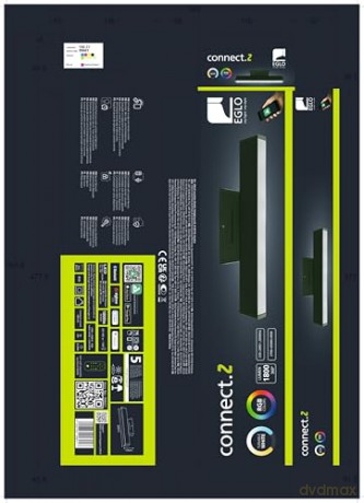 EGLO - Simolaris-Z ceiling lamp black L47 - RGB + TW - Zigbee, Bluetooth