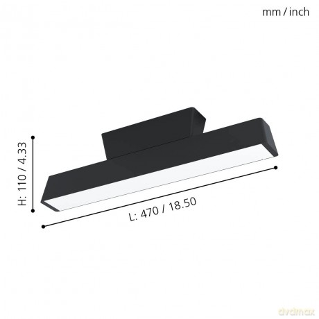 EGLO - Simolaris-Z ceiling lamp black L47 - RGB + TW - Zigbee, Bluetooth