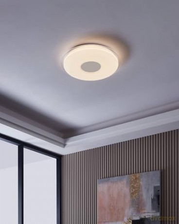 EGLO - Totari-Z ceiling lamp chrome and white with crystal effect 56 - TW - Zigbee, Bluetooth