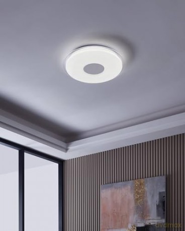 EGLO - Totari-Z ceiling lamp chrome and white with crystal effect 56 - TW - Zigbee, Bluetooth