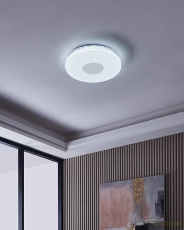 EGLO - Totari-Z ceiling lamp chrome and white with crystal effect 56 - TW - Zigbee, Bluetooth