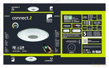 EGLO - Totari-Z ceiling lamp chrome and white with crystal effect 56 - TW - Zigbee, Bluetooth