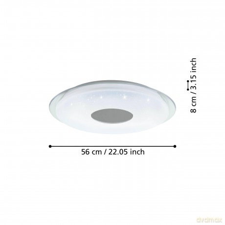 EGLO - Totari-Z ceiling lamp chrome and white with crystal effect 56 - TW - Zigbee, Bluetooth