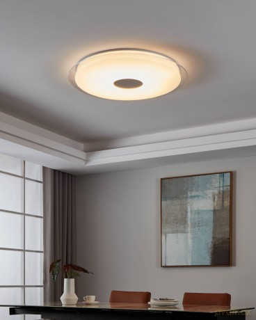 EGLO - Totari-Z ceiling lamp chrome and white with crystal effect 77 - TW - Zigbee, Bluetooth