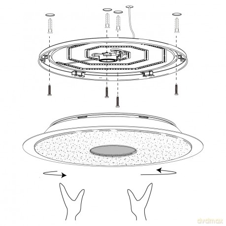 EGLO - Totari-Z ceiling lamp chrome and white with crystal effect 77 - TW - Zigbee, Bluetooth