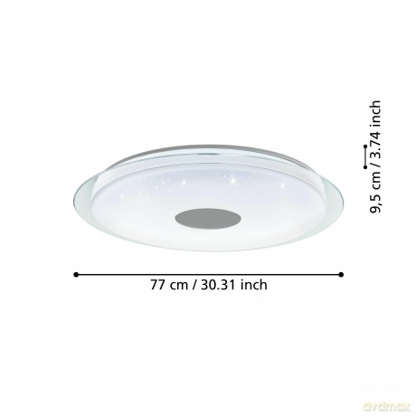 EGLO - Totari-Z ceiling lamp chrome and white with crystal effect 77 - TW - Zigbee, Bluetooth