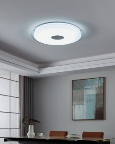 EGLO - Totari-Z ceiling lamp chrome and white with crystal effect 77 - TW - Zigbee, Bluetooth