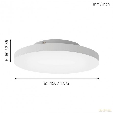 EGLO - Turcona-Z ceiling lamp white 45 - RGB + TW - Zigbee, Bluetooth
