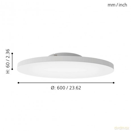 EGLO - Turcona-Z ceiling lamp white 60 - RGB + TW - Zigbee, Bluetooth