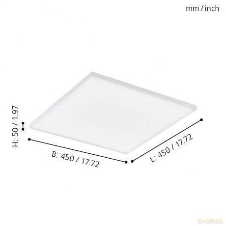 EGLO - Turcona-Z panel white 45x45 - RGB + TW - Zigbee, Bluetooth
