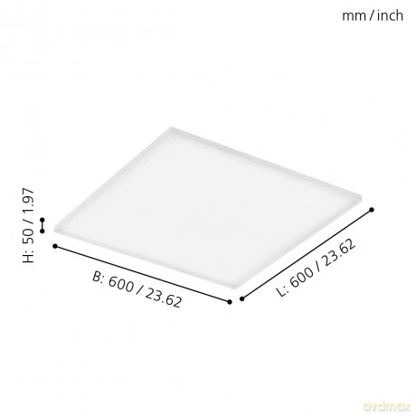 EGLO - Turcona-Z panel white 60x60 - RGB + TW - Zigbee, Bluetooth